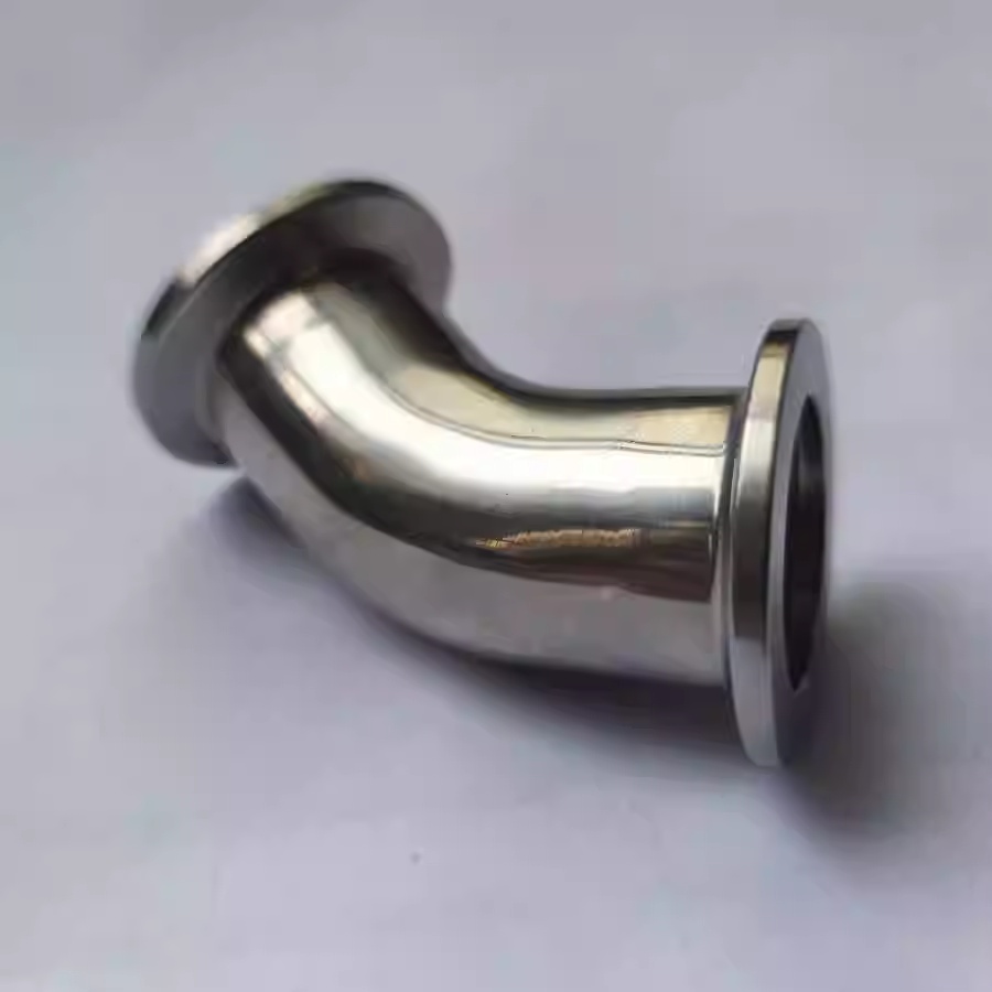 304 Stainless Steel 45° 135°KF Vacuum Pipeline Quick-Load Chuck Two-Way Elbow Non-Standard Customization